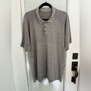 Lululemon XXL Metal Vent Tech Grey Polo Golf Shirt Collared